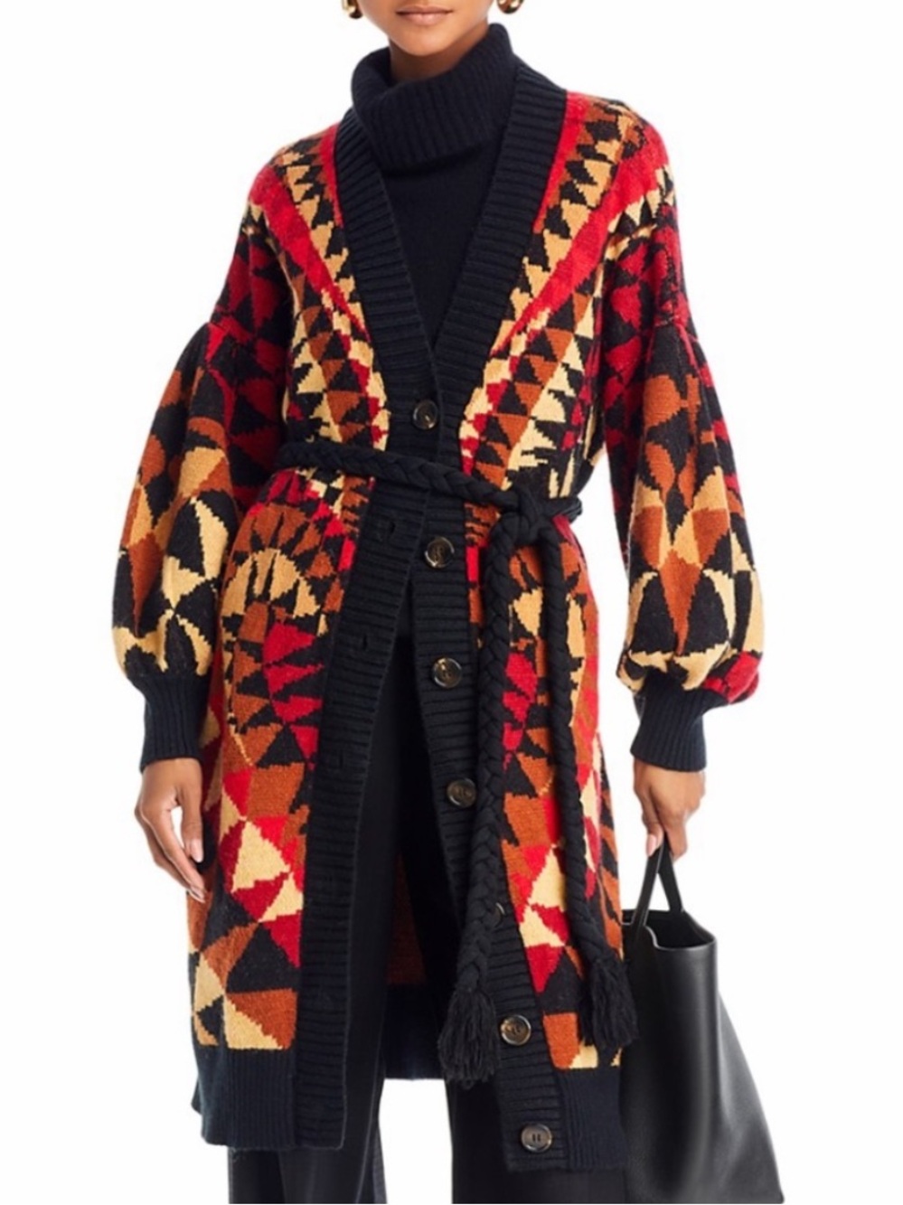 🌺🎉HP🎉🌺 NWT Farm Rio Heart Deco Maxi Knit Cardigan - Picture 8 of 15